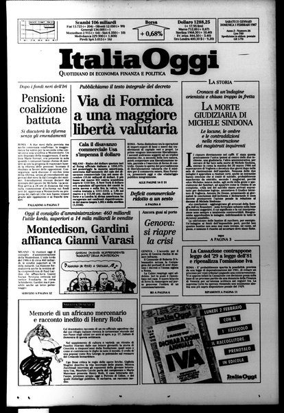 Italia oggi : quotidiano di economia finanza e politica